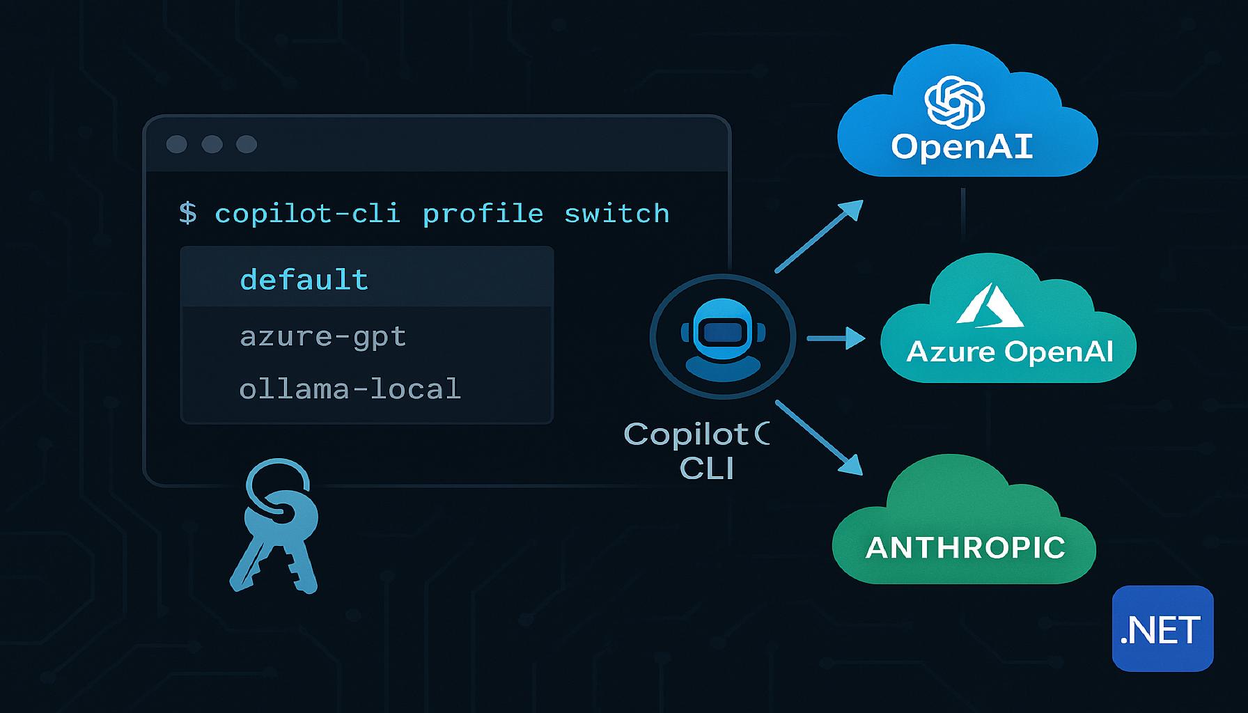 Use the gh-copilot-byok .NET tool to switch between BYOK model profiles in GitHub Copilot CLI without juggling environment variables.