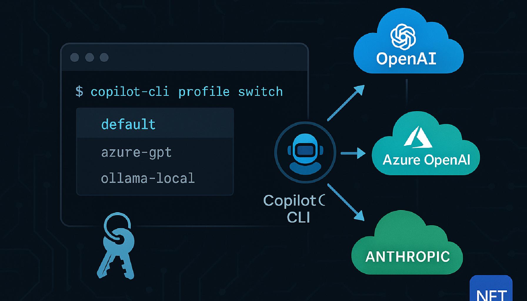 Use the gh-copilot-byok .NET tool to switch between BYOK model profiles in GitHub Copilot CLI without juggling environment variables.